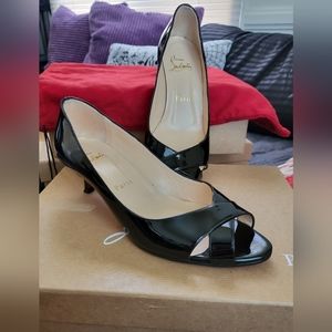 Christian Louboutin Croisette 45 Patent kitten heels